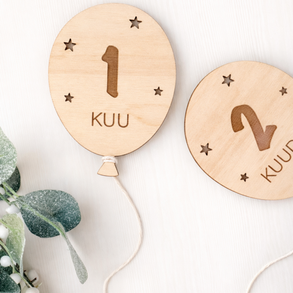 Beebi minisünnipäevade kaardid Õhupallid